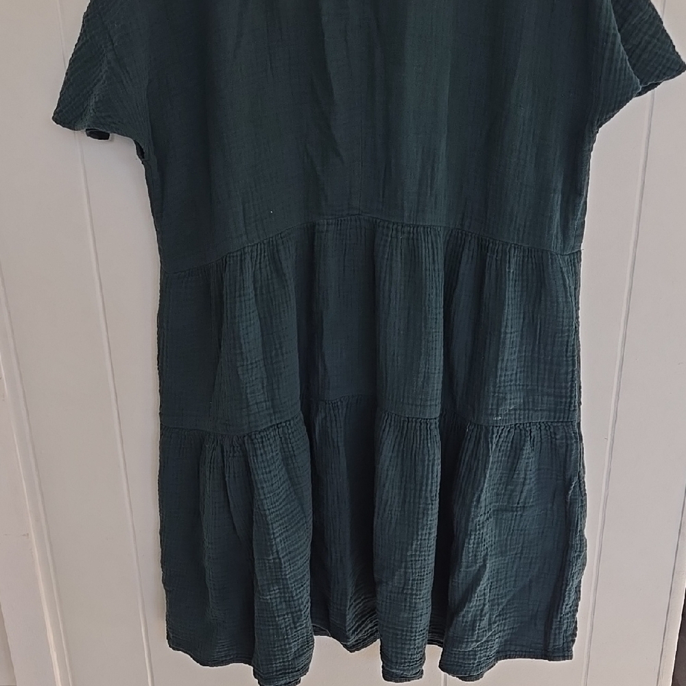 Madewell Lightspun Popover Tiered Mini Dress Size M - Picture 11 of 14